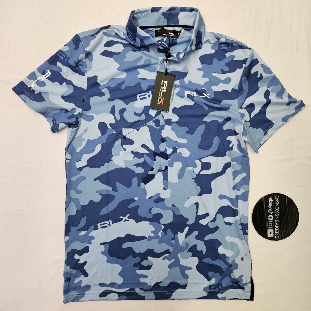 RLX Ralph Lauren Performance Golf Polo Shirt Blue Stripe Men's Size Small
